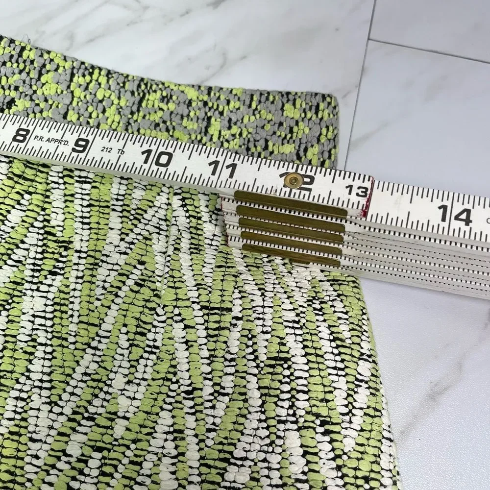 Proenza Schouler printed green textured mini pencil skirt size 0
